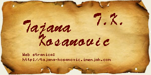 Tajana Kosanović vizit kartica